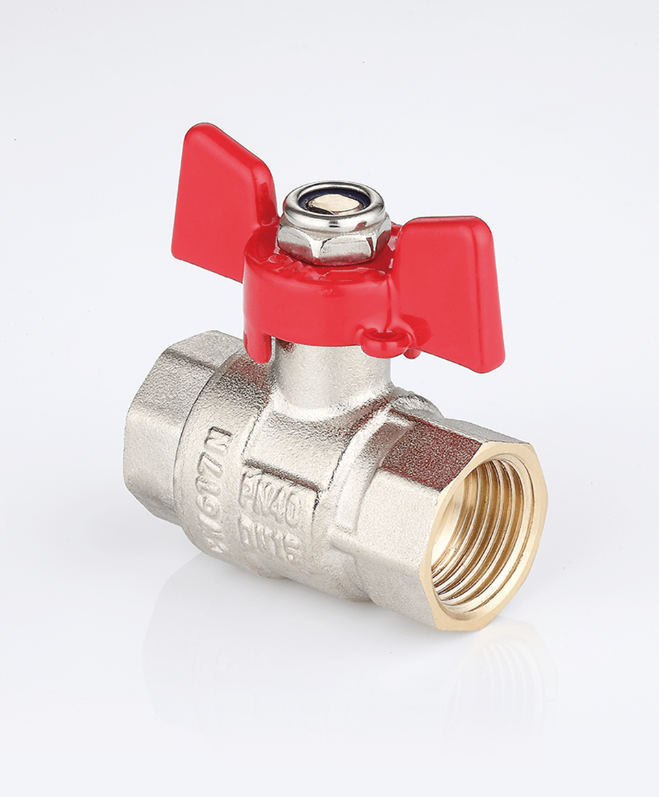 Ball valve female-female connection with T handle