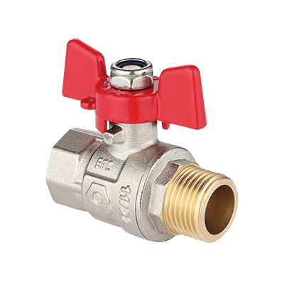 Ball valve female-male connection with T handle