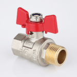Ball valve female-male connection with T handle
