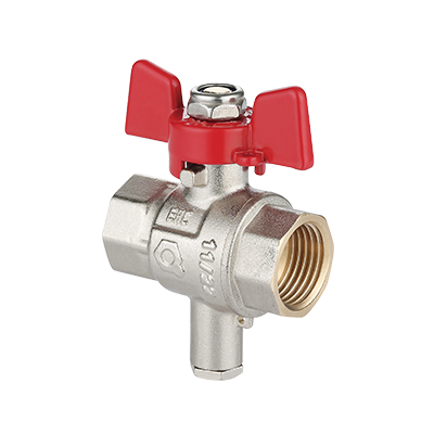 Ball valve with temperature sensor socket