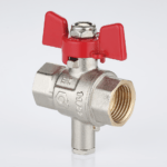 Ball valve with temperature sensor socket
