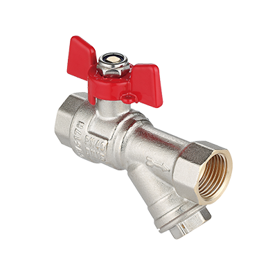Ball valve combined with strainer