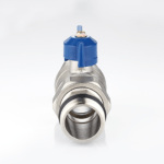 Ball valve for manifolds with blue handle