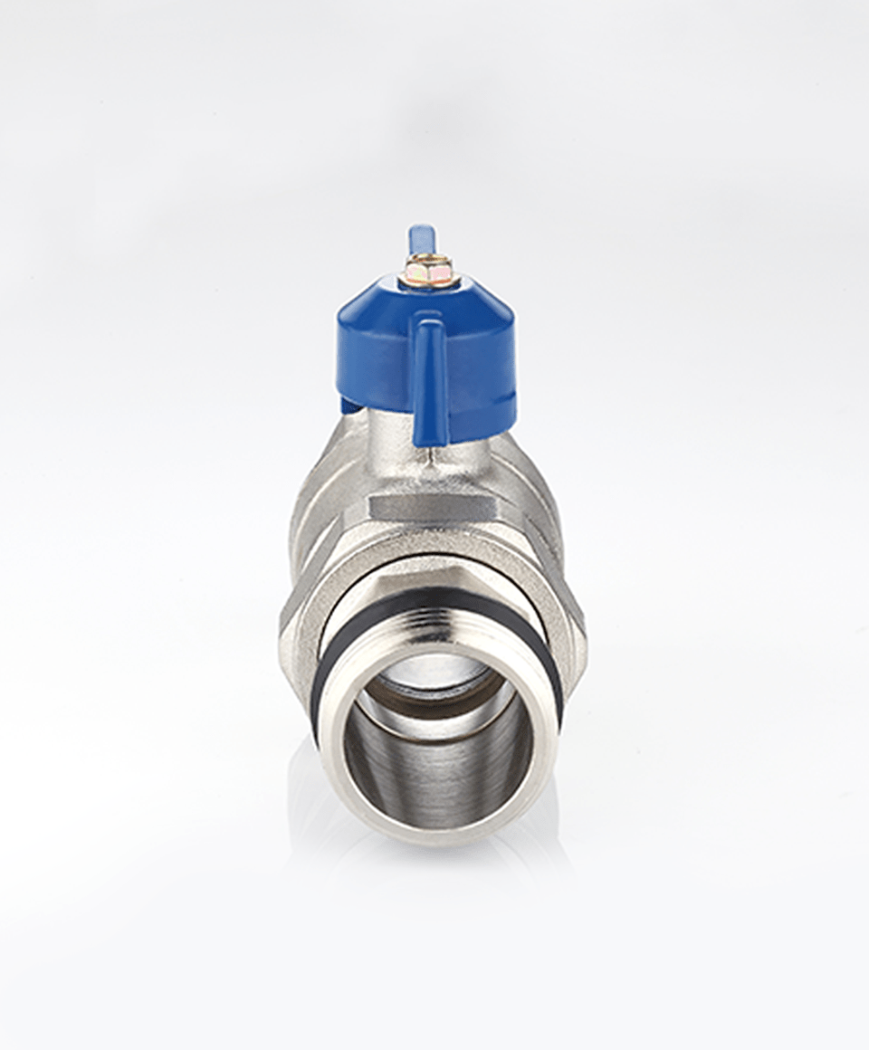 Ball valve for manifolds with blue handle