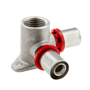Double wallplate elbow press fitting