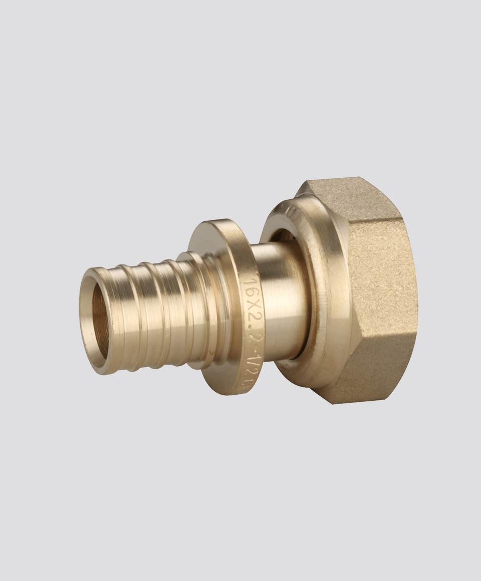 Straight fitting with loose nut (flat connection)